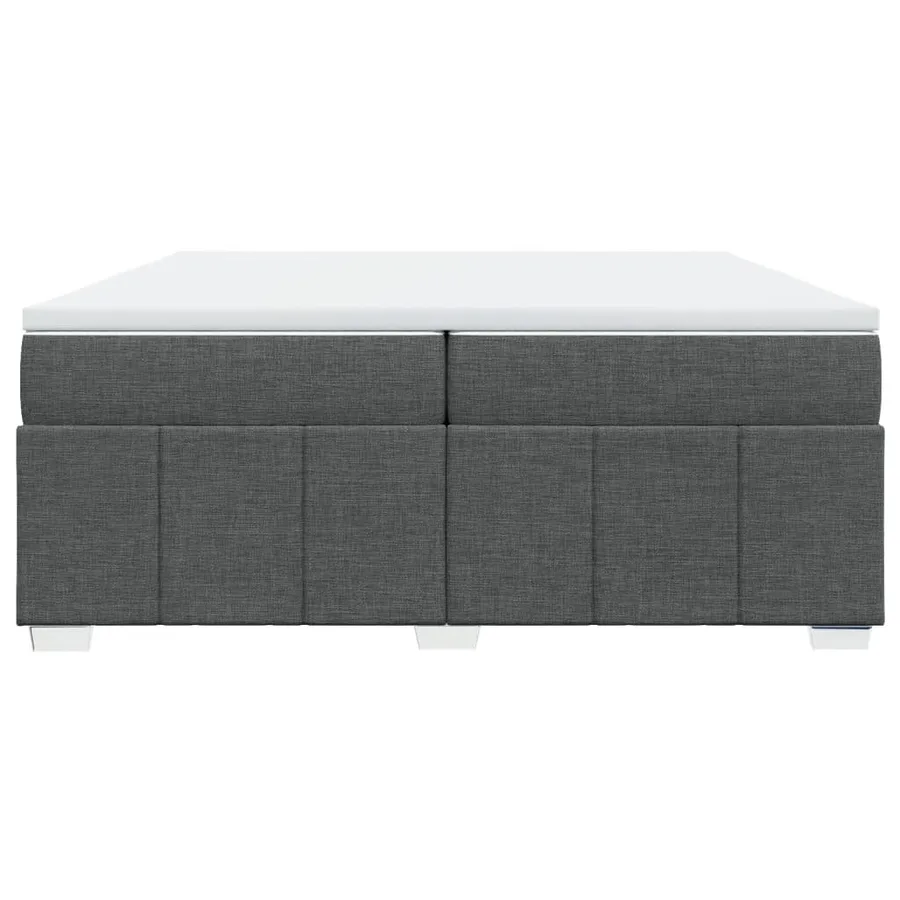 Sommier à lattes de lit avec matelas Gris foncé 200x200cm Tissu - 4