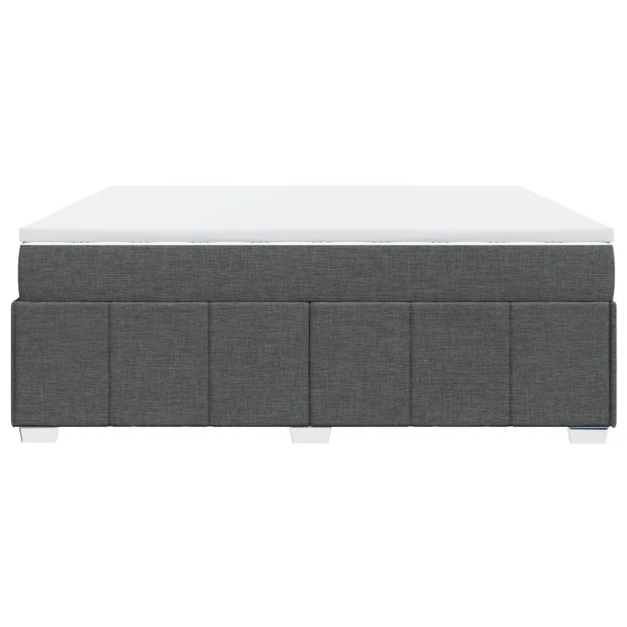 Sommier à lattes de lit avec matelas Gris foncé 200x200cm Tissu - 8