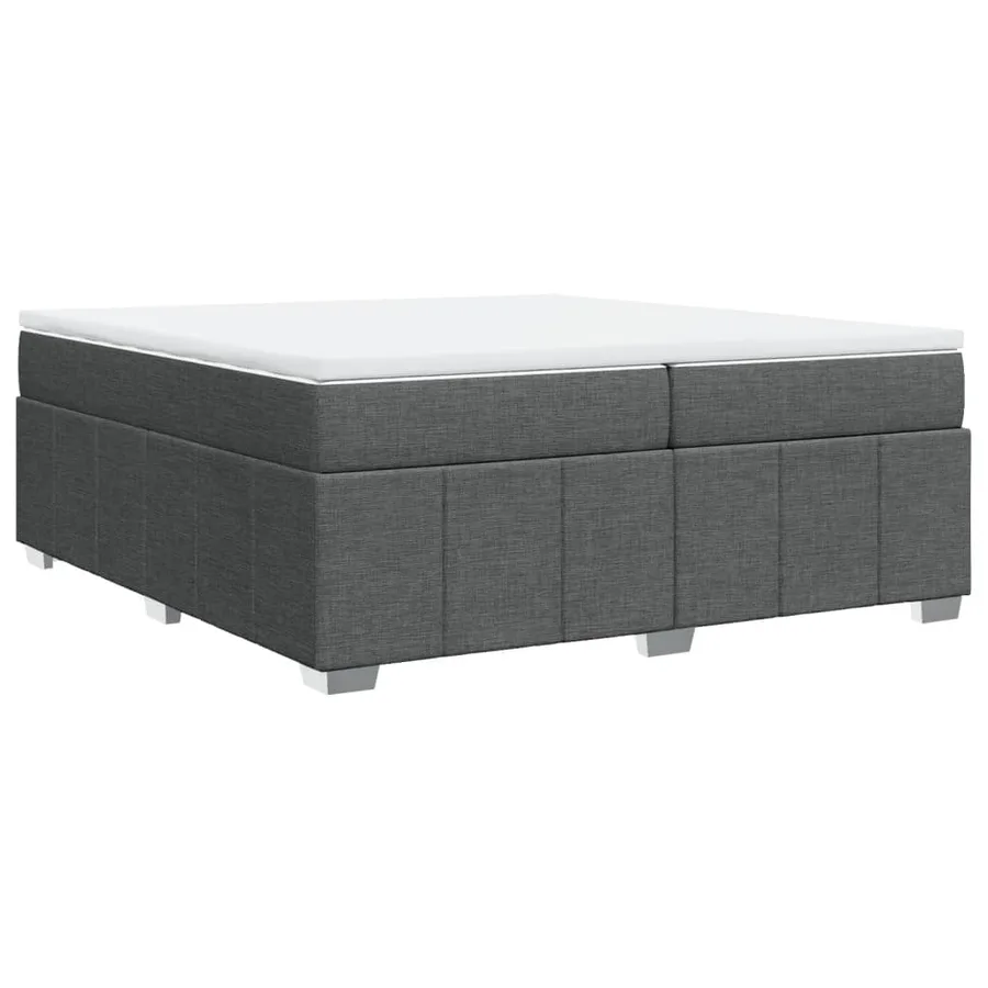 Sommier à lattes de lit avec matelas Gris foncé 200x200cm Tissu - 9