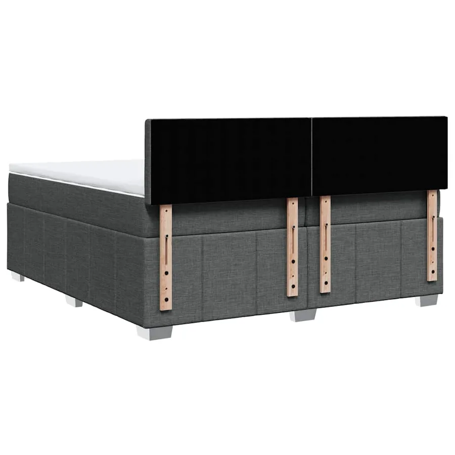 Sommier à lattes de lit avec matelas Gris foncé 200x200cm Tissu - 8