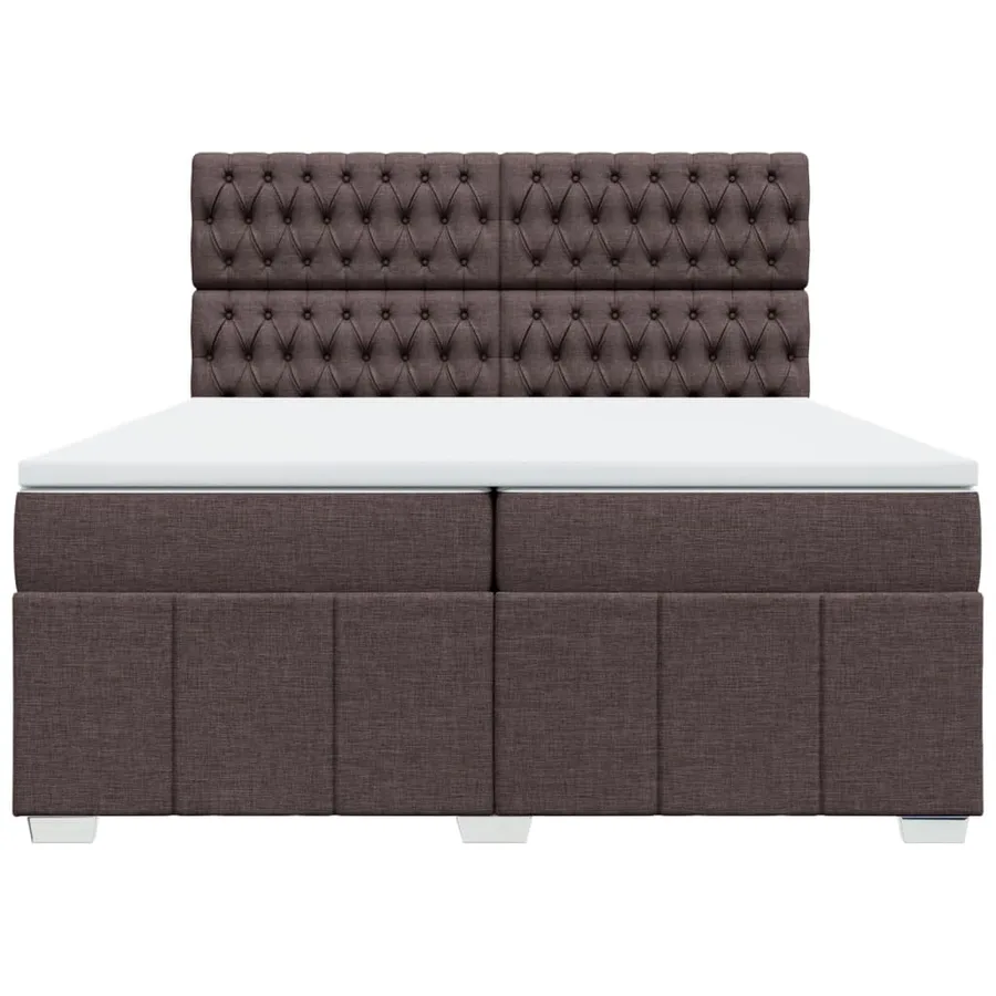 Sommier à lattes de lit avec matelas Marron foncé 200x200 cm - 4
