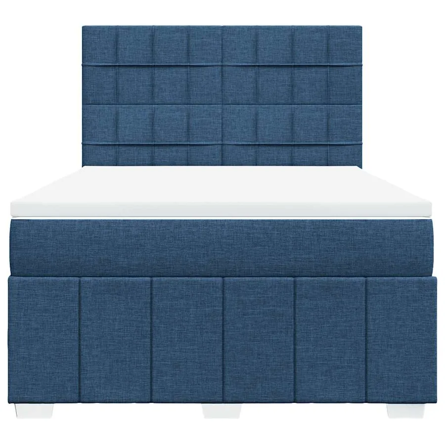 Sommier à lattes de lit avec matelas Bleu 140x190 cm Tissu - 6
