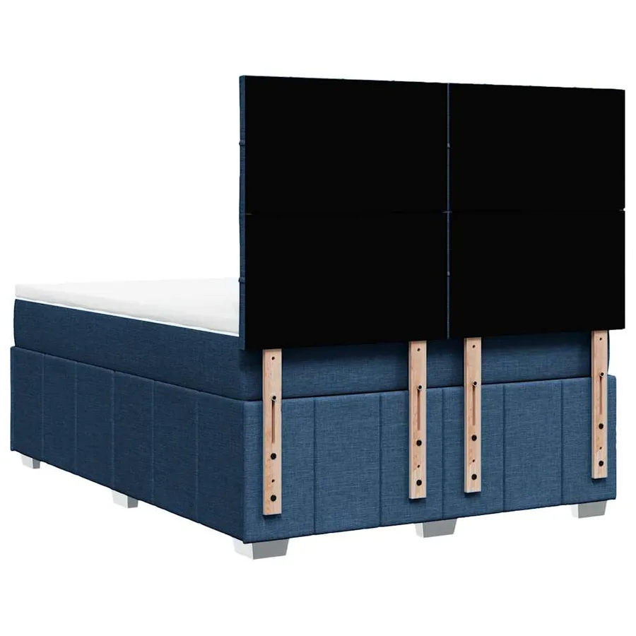 Sommier à lattes de lit avec matelas Bleu 140x190 cm Tissu - 8