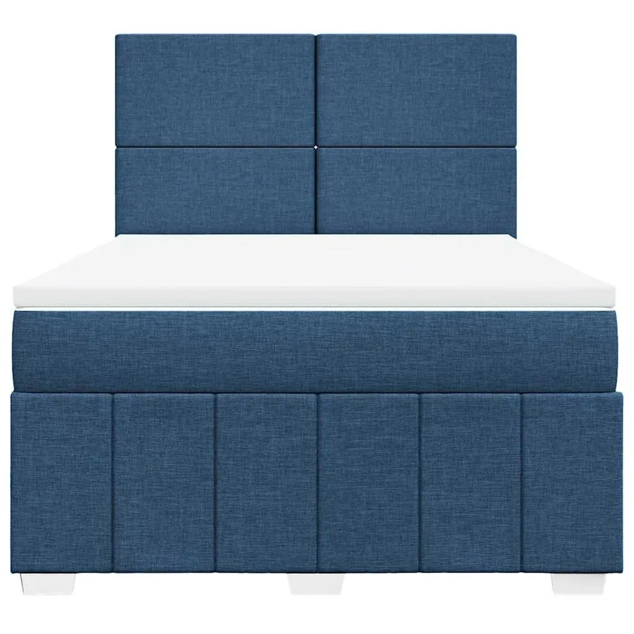 Sommier à lattes de lit avec matelas Bleu 140x190 cm Tissu - 6