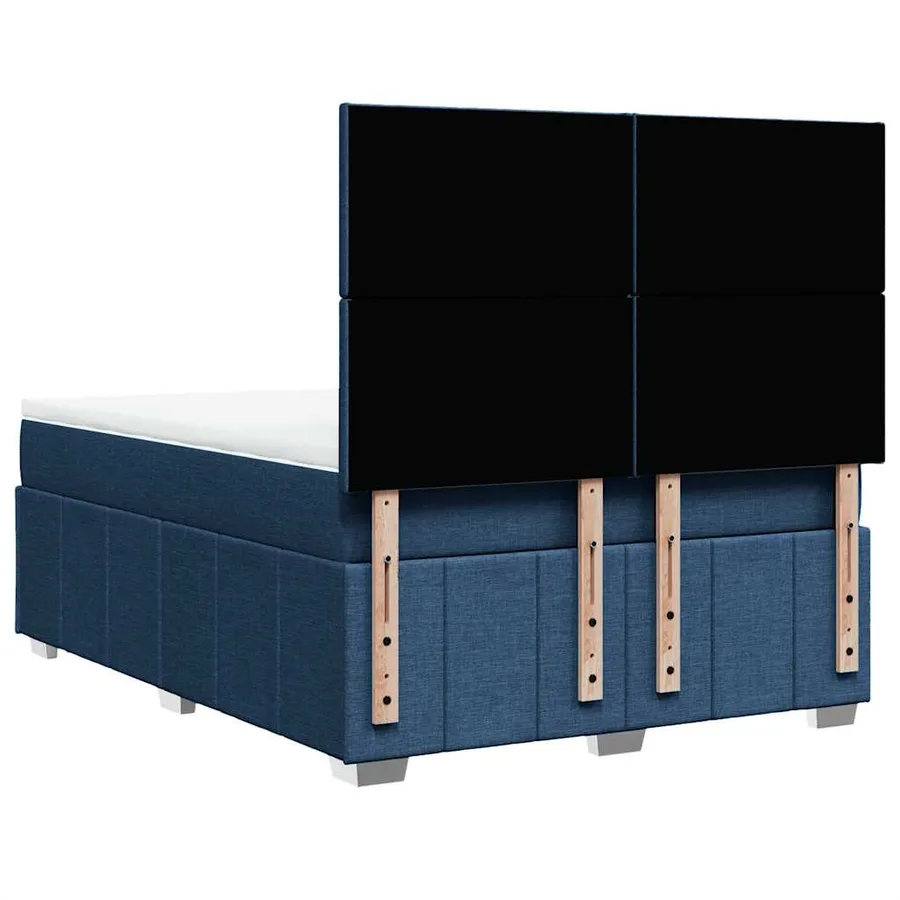Sommier à lattes de lit avec matelas Bleu 140x190 cm Tissu - 8
