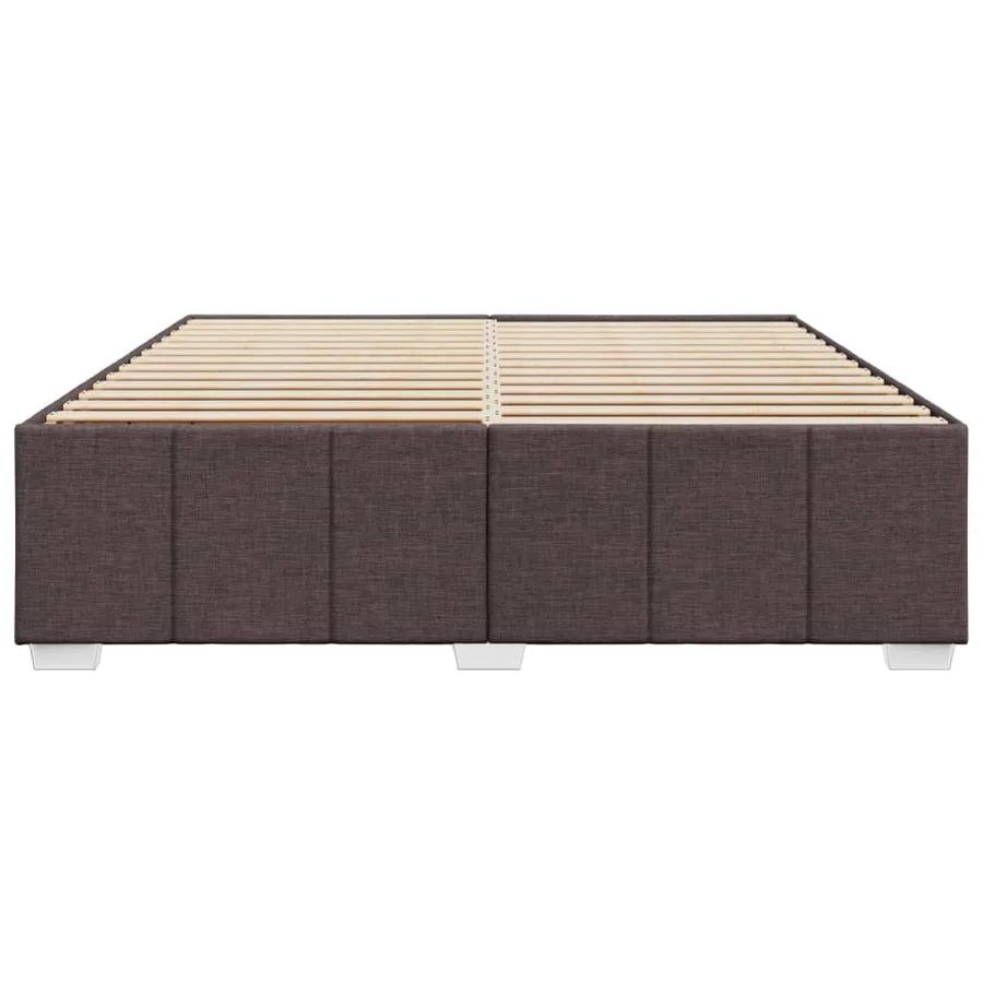 Cadre de lit sans matelas marron foncé 200x200 cm tissu - 4