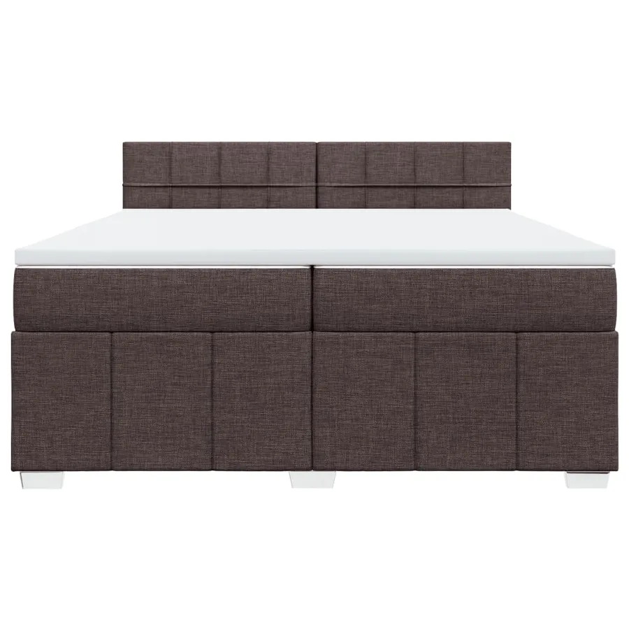 Sommier à lattes de lit avec matelas Marron foncé 200x200 cm - 4