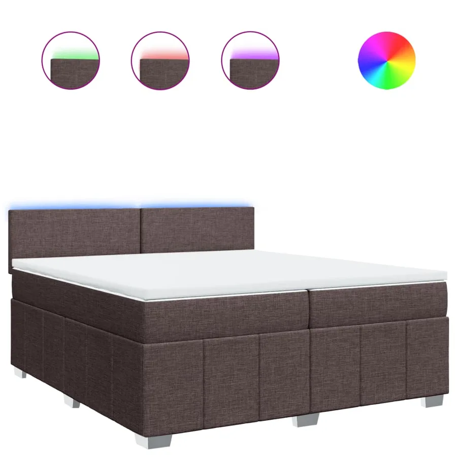 Sommier à lattes de lit avec matelas Marron foncé 200x200 cm - 2