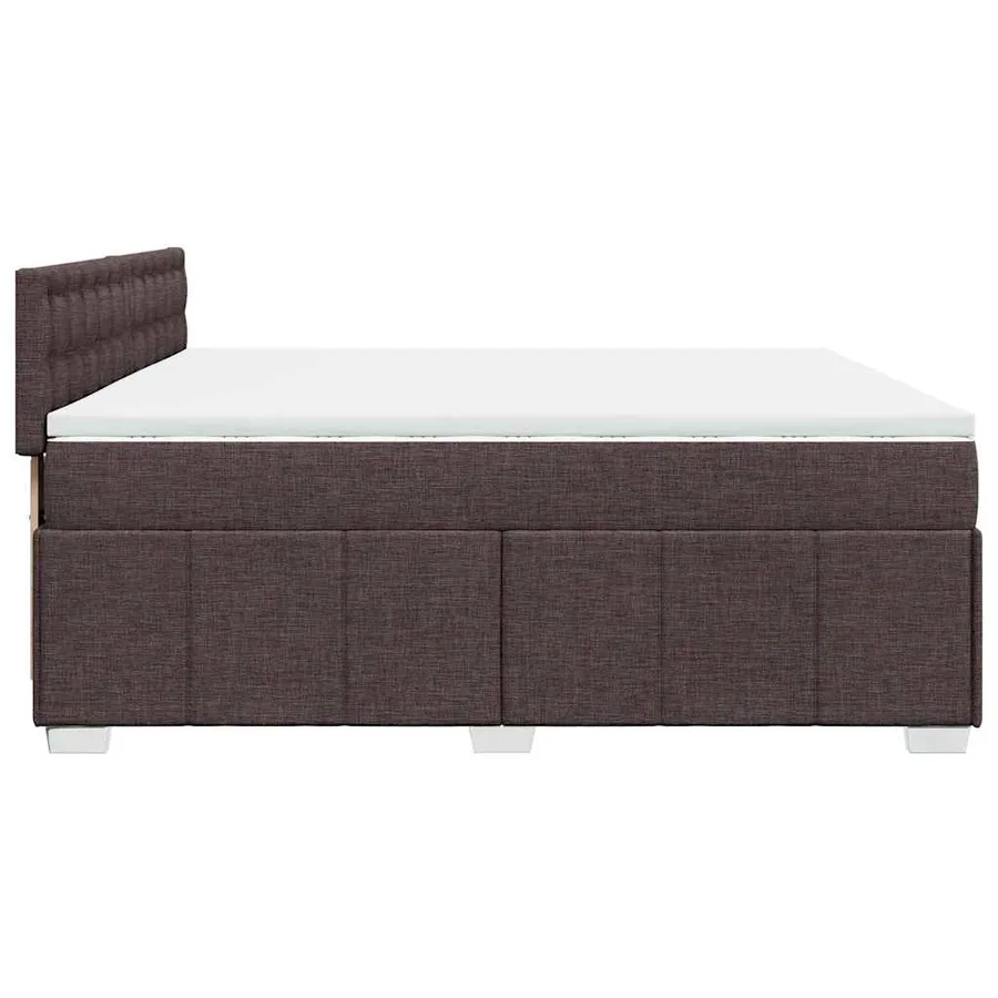 Sommier à lattes de lit avec matelas Marron foncé 200x200 cm - 5