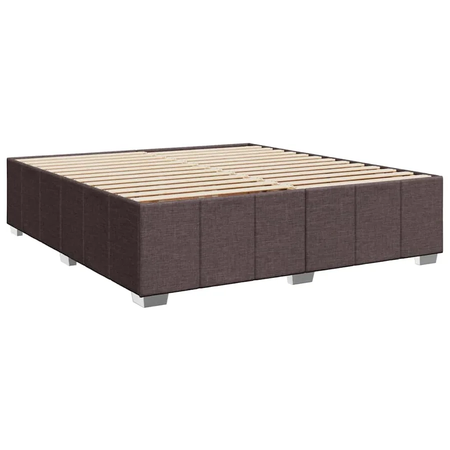 Sommier à lattes de lit avec matelas Marron foncé 200x200 cm - 8