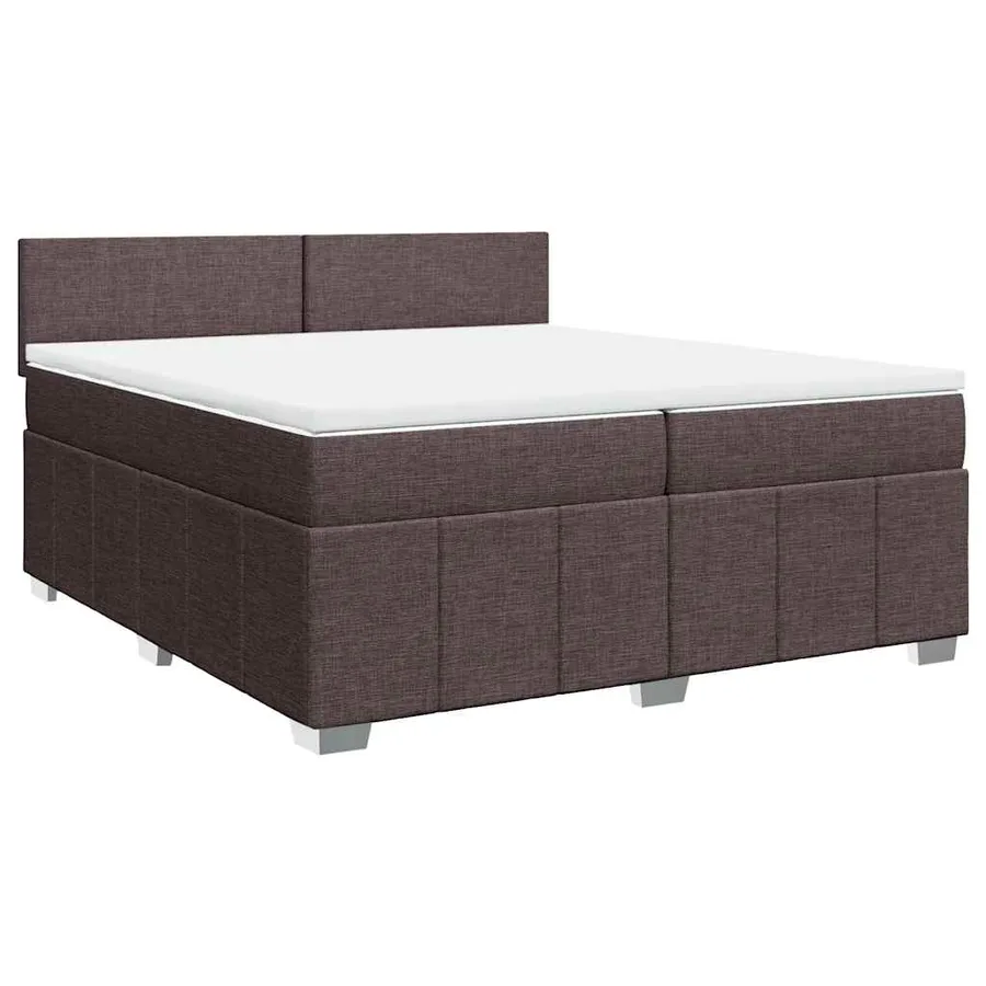 Sommier à lattes de lit avec matelas Marron foncé 200x200 cm - 2