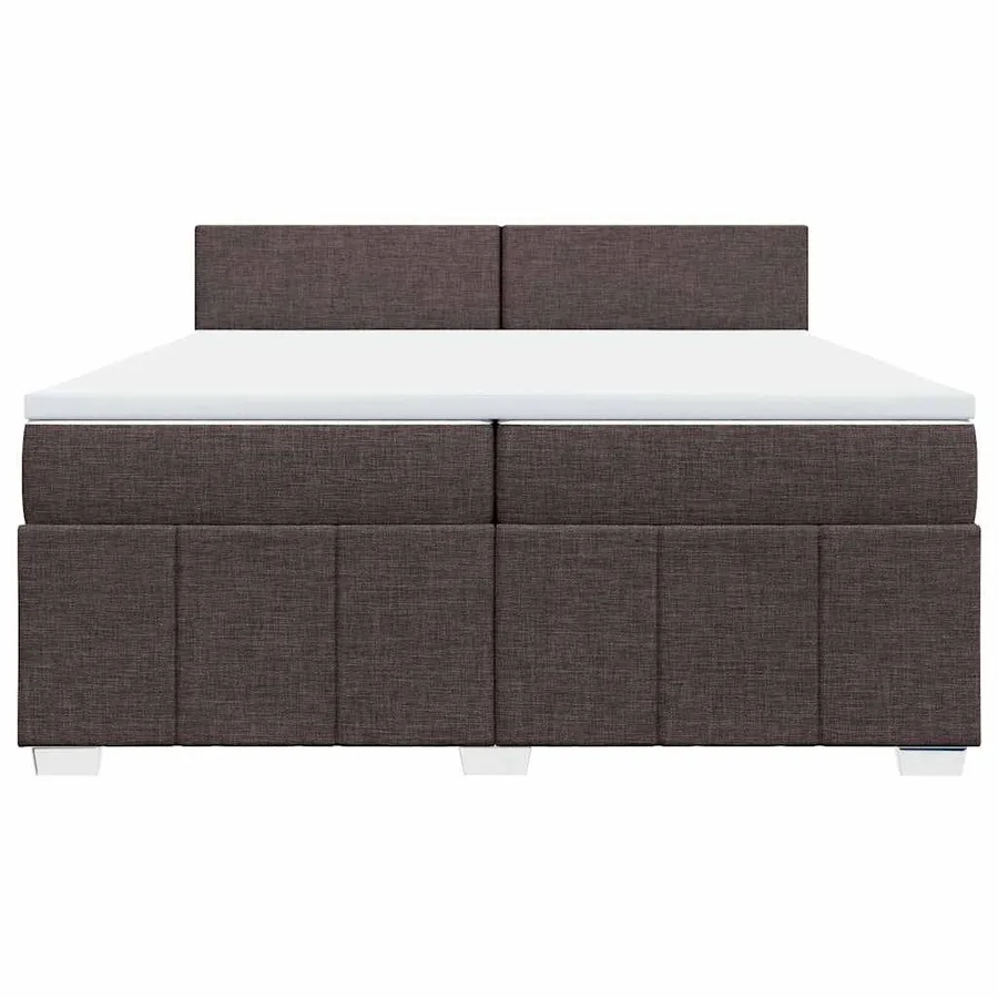 Sommier à lattes de lit avec matelas Marron foncé 200x200 cm - 4