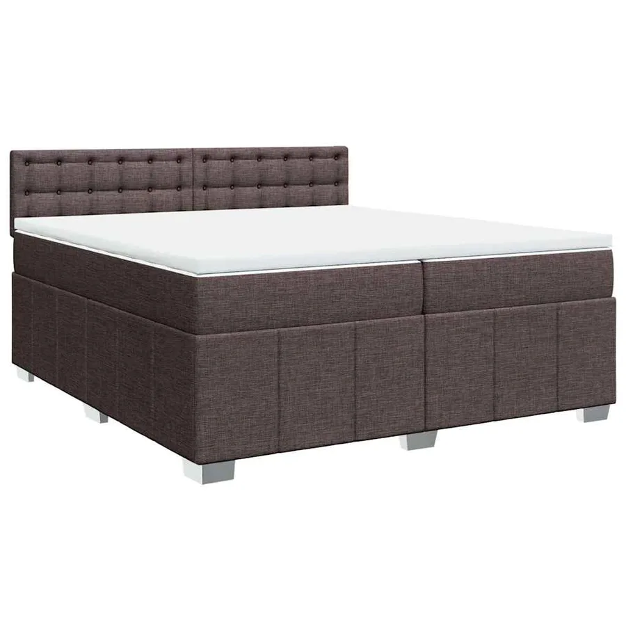 Sommier à lattes de lit avec matelas Marron foncé 200x200 cm - 3