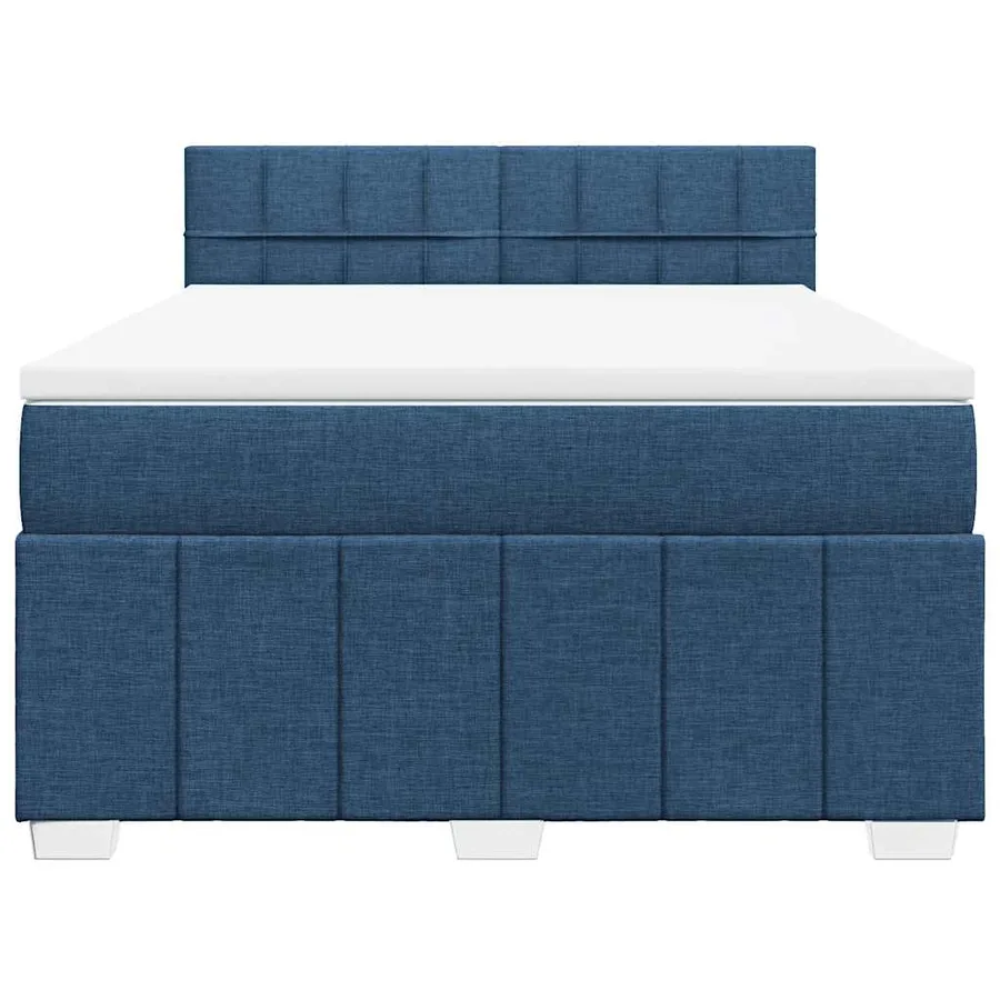 Sommier à lattes de lit avec matelas Bleu 140x190 cm Tissu - 4
