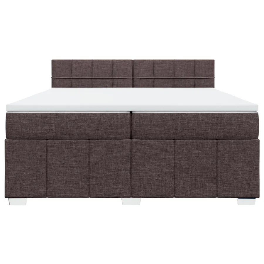 Sommier à lattes de lit avec matelas Marron foncé 200x200 cm - 6