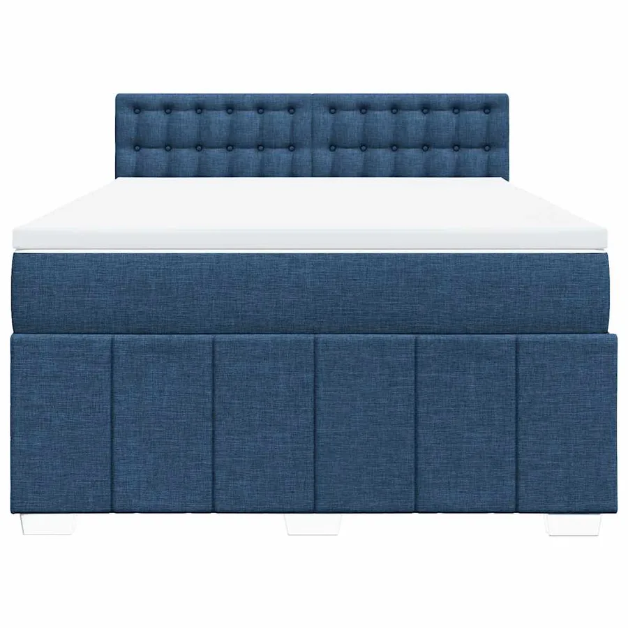 Sommier à lattes de lit avec matelas Bleu 140x190 cm Tissu - 4