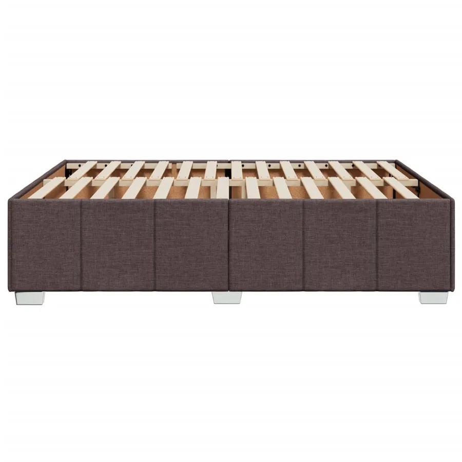 Cadre de lit sans matelas marron foncé 140x200 cm tissu - 5