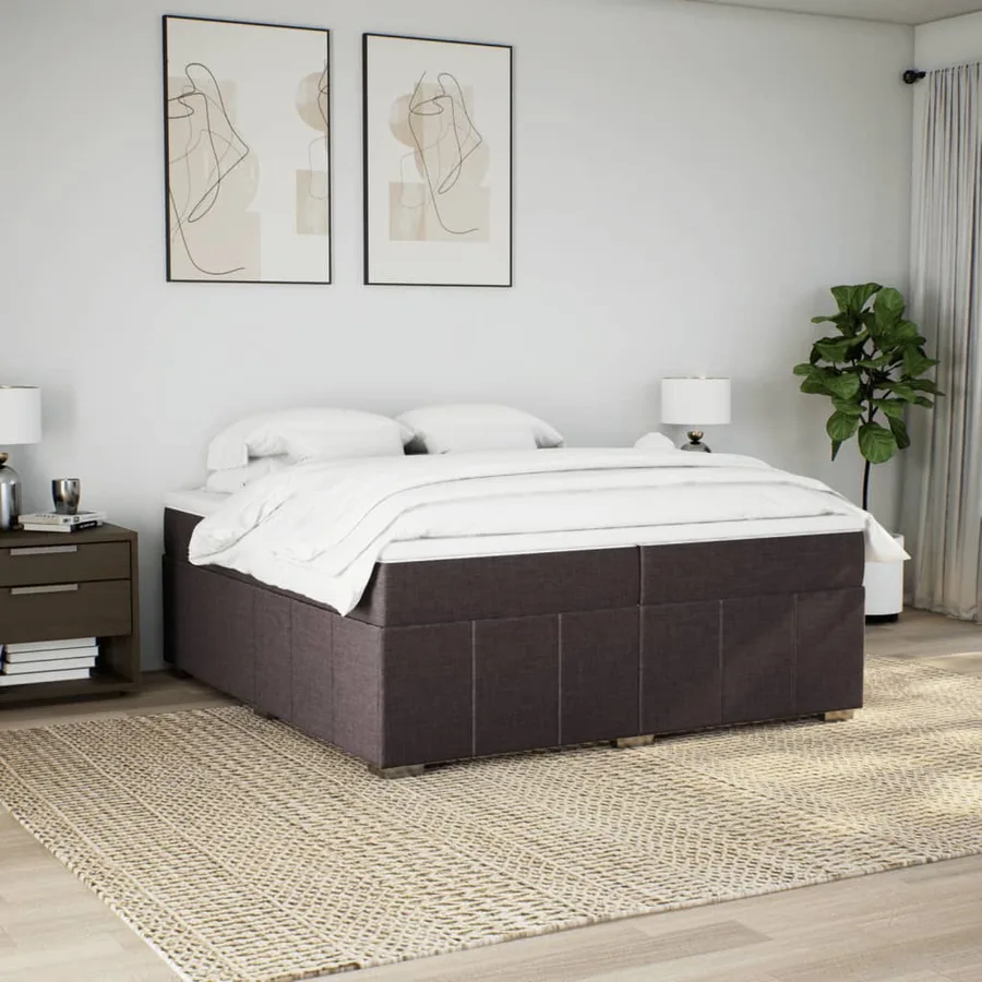 Sommier à lattes de lit avec matelas Marron foncé 200x200 cm - 3