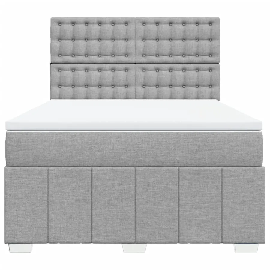 Sommier à lattes de lit avec matelas Gris clair 140x200cm Tissu - 4