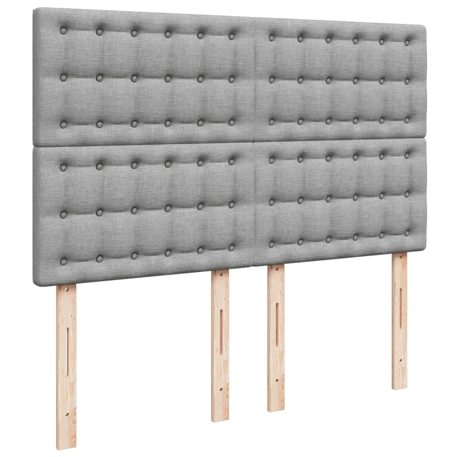 Sommier à lattes de lit avec matelas Gris clair 140x200cm Tissu - 7
