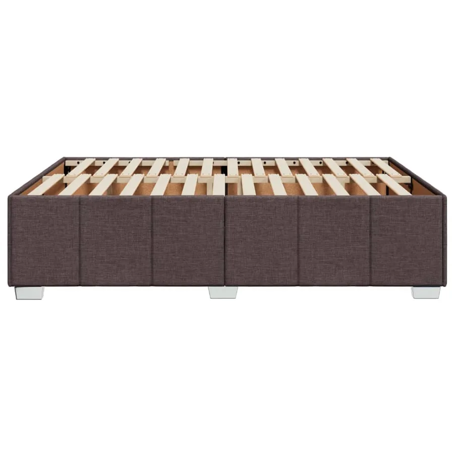 Cadre de lit sans matelas marron foncé 140x190 cm tissu - 5