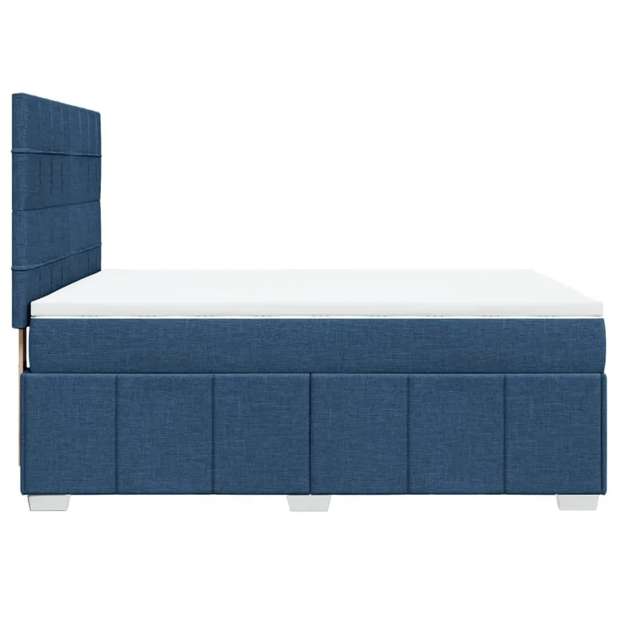 Sommier à lattes de lit avec matelas Bleu 140x200 cm Tissu - 7