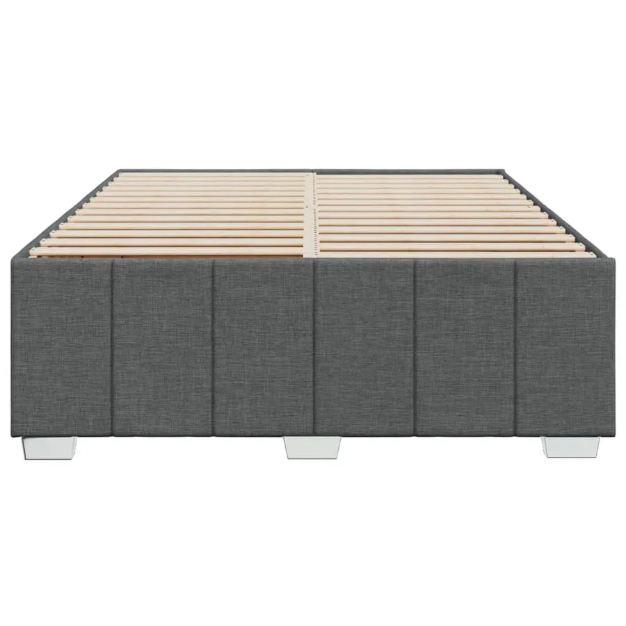 Cadre de lit sans matelas gris foncé 140x200 cm tissu - 4
