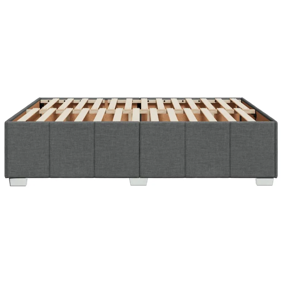 Cadre de lit sans matelas gris foncé 140x200 cm tissu - 5