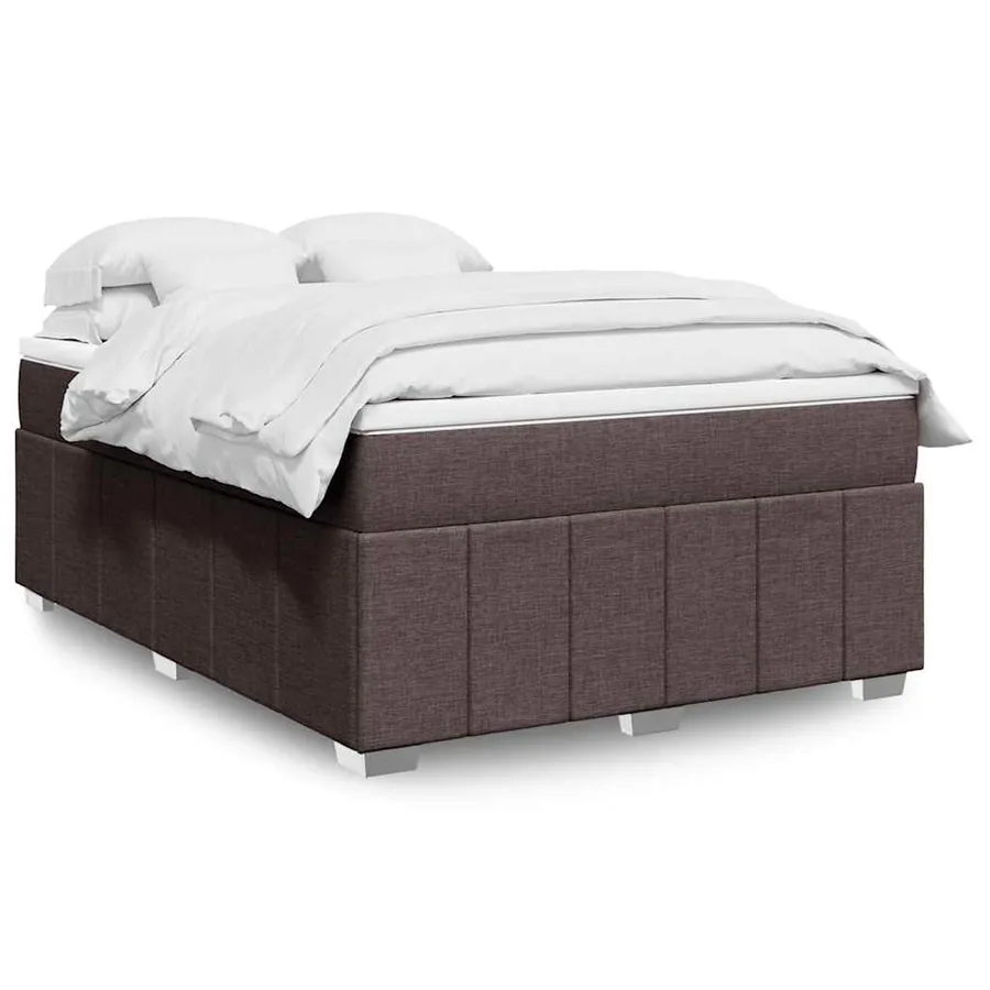 Sommier à lattes de lit avec matelas Marron foncé 140x190 cm