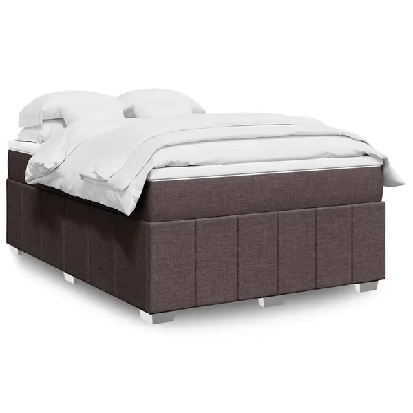 Sommier à lattes de lit avec matelas Marron foncé 140x190 cm