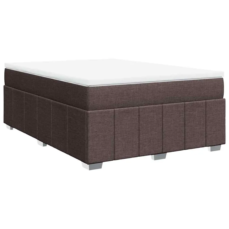 Sommier à lattes de lit avec matelas Marron foncé 140x190 cm - 2