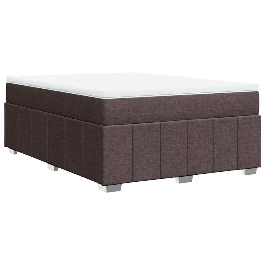Sommier à lattes de lit avec matelas Marron foncé 140x190 cm - 9