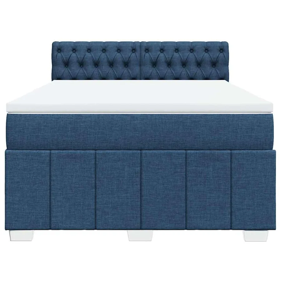 Sommier à lattes de lit avec matelas Bleu 140x200 cm Tissu - 4