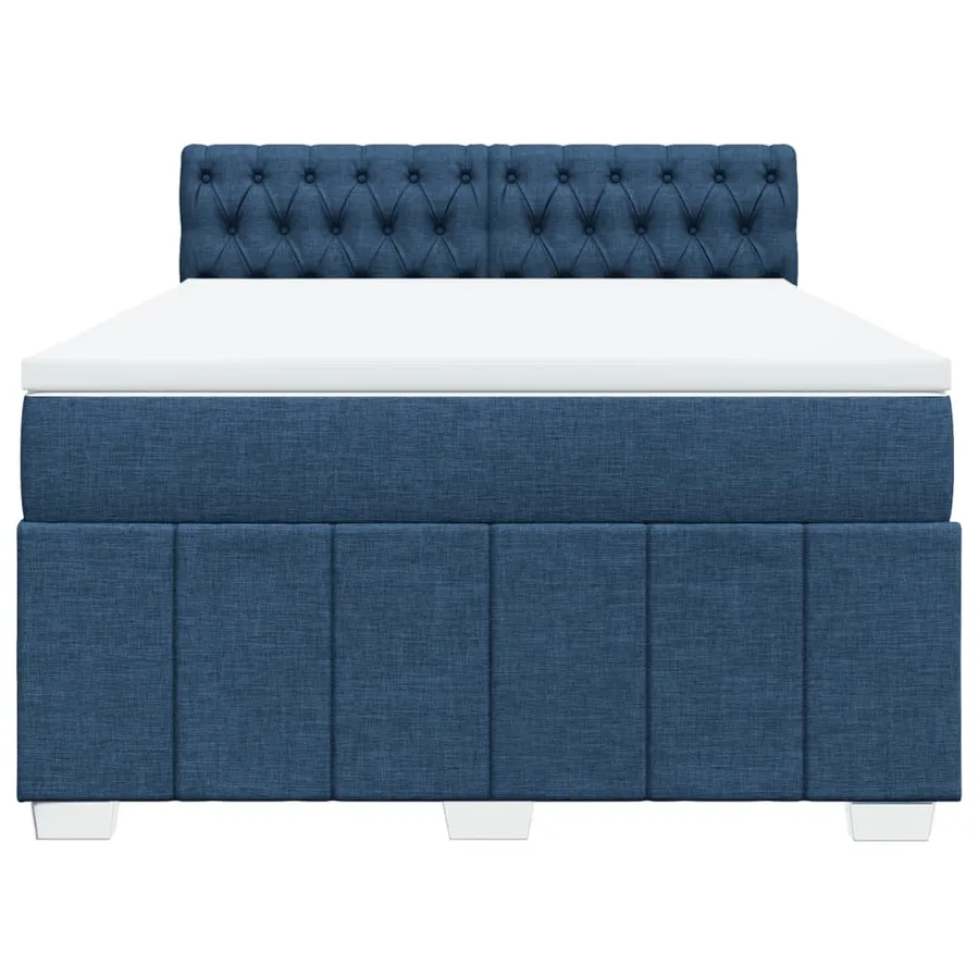 Sommier à lattes de lit avec matelas Bleu 140x200 cm Tissu - 6