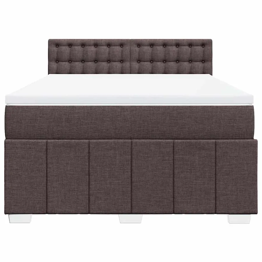 Sommier à lattes de lit avec matelas Marron foncé 140x190 cm - 6