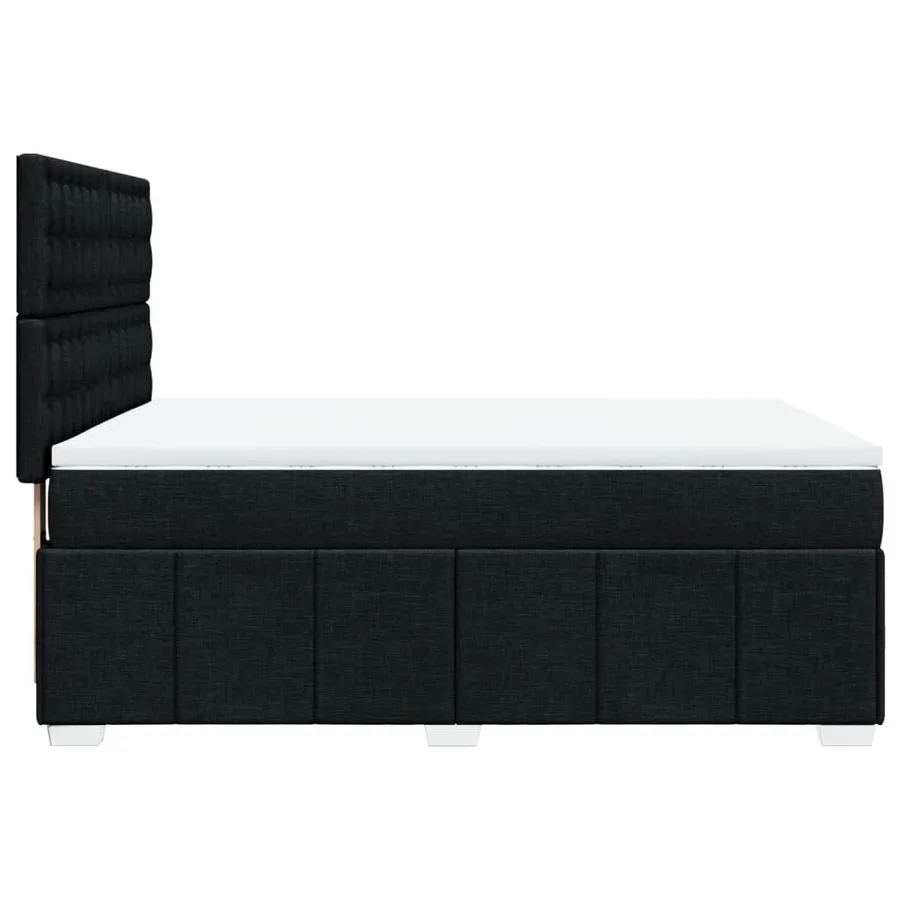 Sommier à lattes de lit avec matelas Noir 140x200 cm Tissu - 5