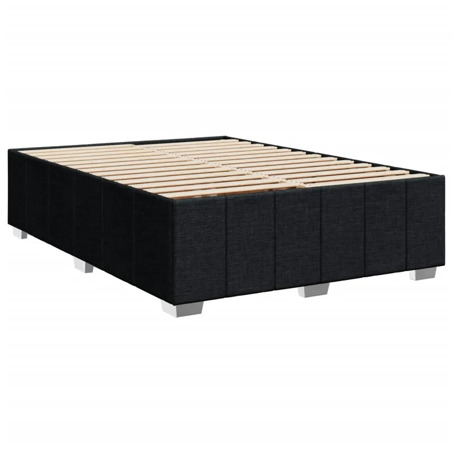 Sommier à lattes de lit avec matelas Noir 140x200 cm Tissu - 8
