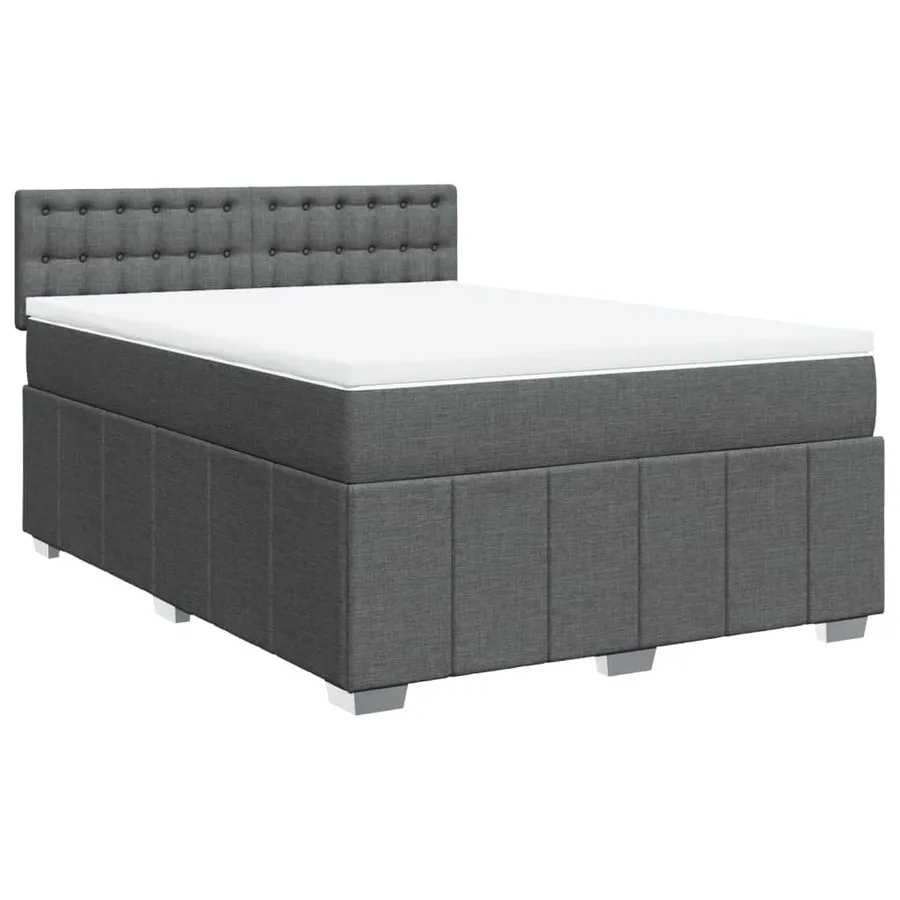 Sommier à lattes de lit avec matelas Gris foncé 140x200cm Tissu - 2