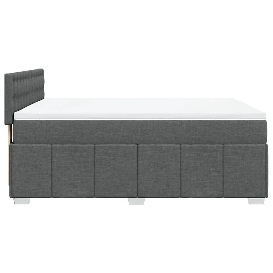 Sommier à lattes de lit avec matelas Gris foncé 140x200cm Tissu - 5