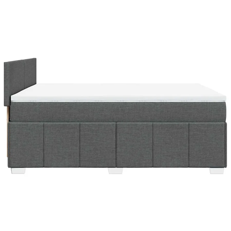Sommier à lattes de lit avec matelas Gris foncé 140x190cm Tissu - 5
