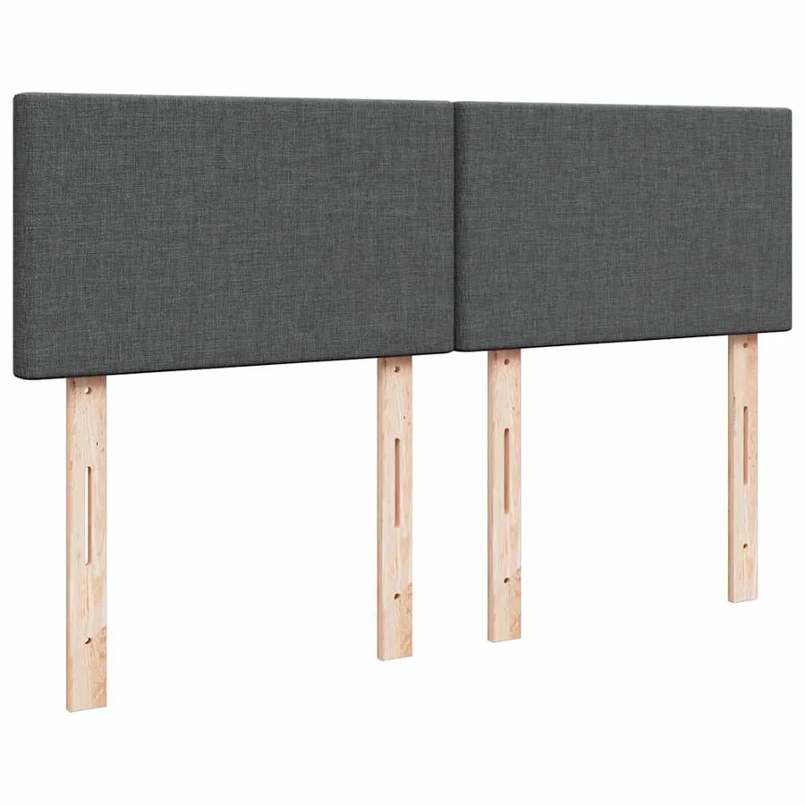 Sommier à lattes de lit avec matelas Gris foncé 140x190cm Tissu - 8