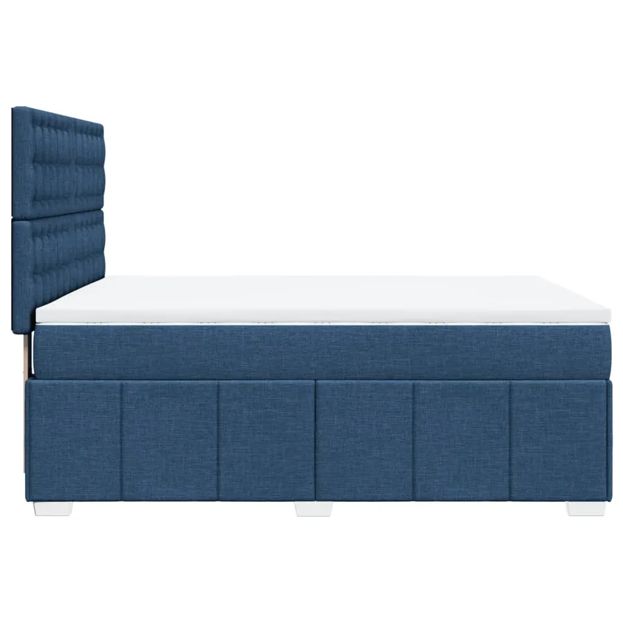 Sommier à lattes de lit avec matelas Bleu 140x200 cm Tissu - 5