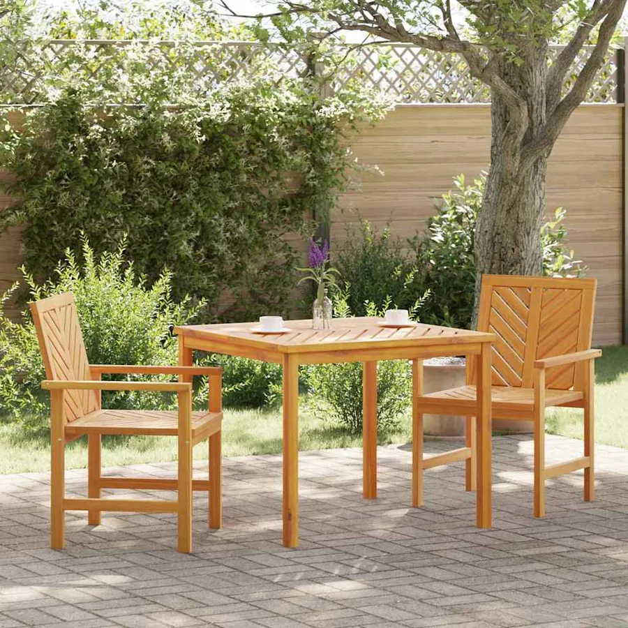 3-Piece Garden Dining Set Brown