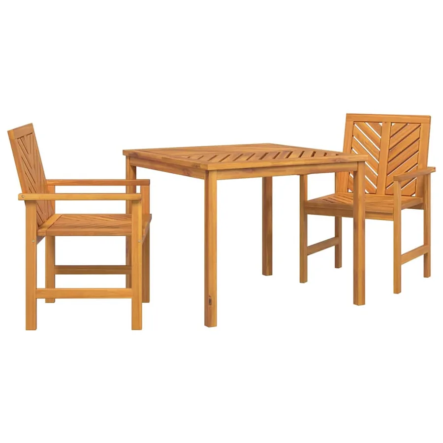 3-Piece Garden Dining Set Brown - 2