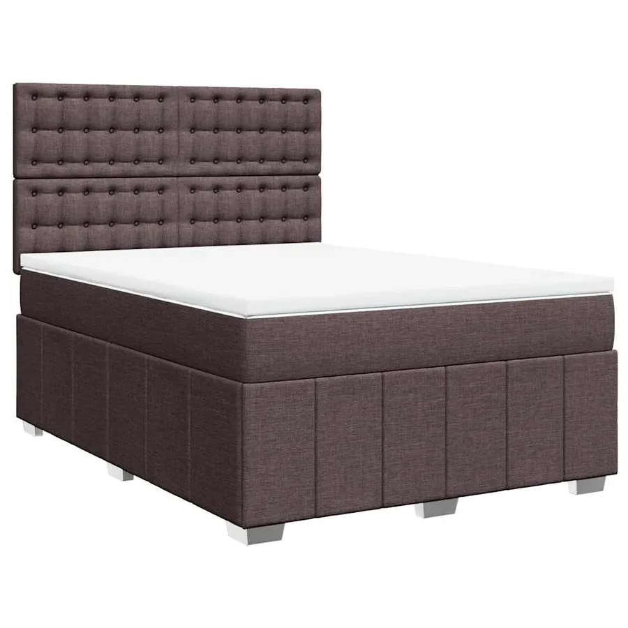Sommier à lattes de lit avec matelas Marron foncé 140x190 cm - 2