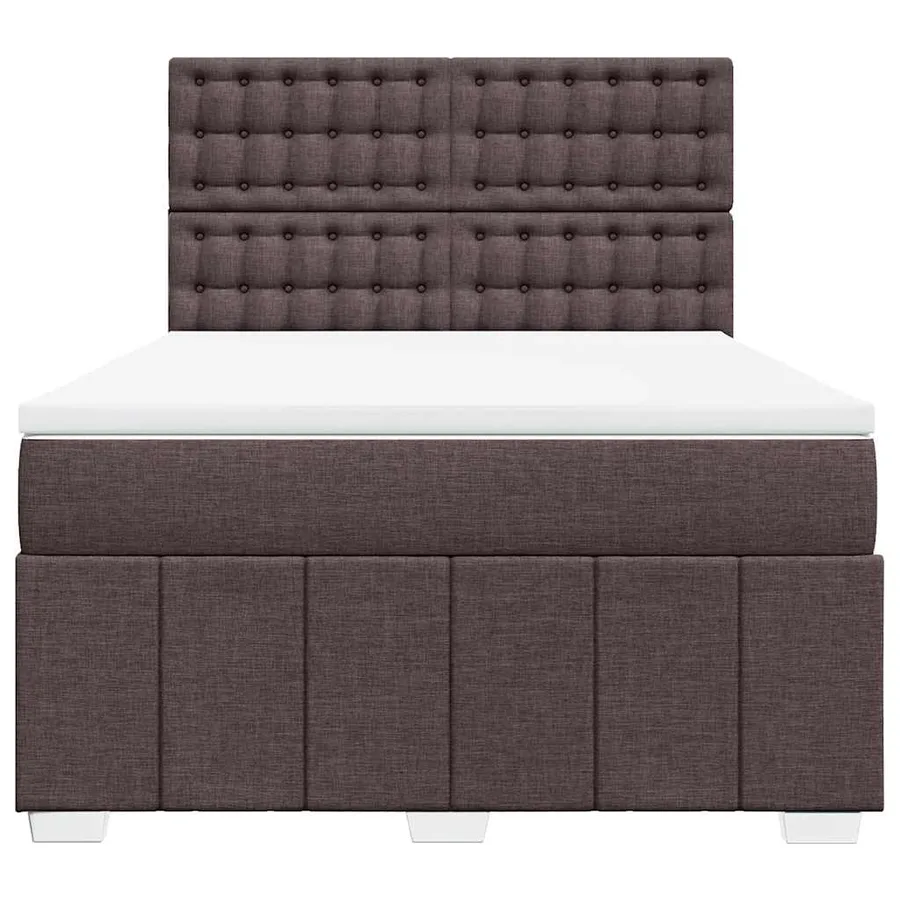 Sommier à lattes de lit avec matelas Marron foncé 140x190 cm - 4