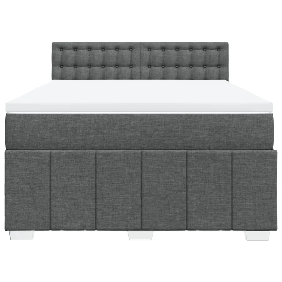 Sommier à lattes de lit avec matelas Gris foncé 140x200cm Tissu - 6