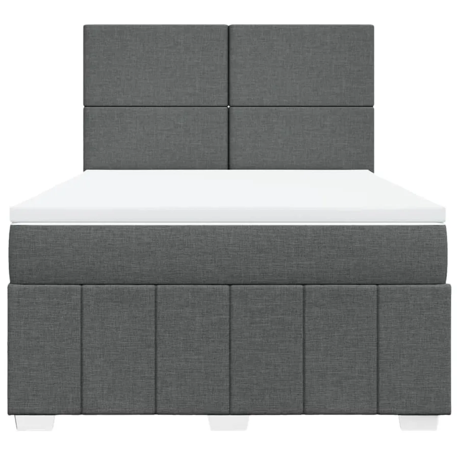 Sommier à lattes de lit avec matelas Gris foncé 140x190cm Tissu - 6