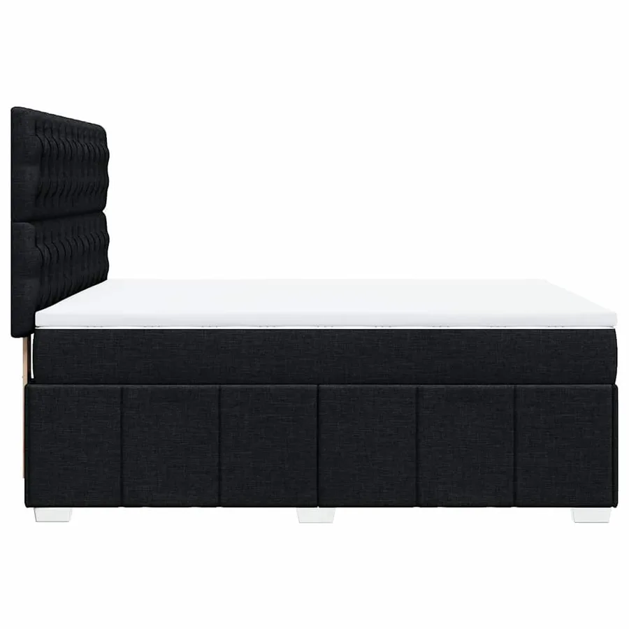 Sommier à lattes de lit avec matelas Noir 140x200 cm Tissu - 7