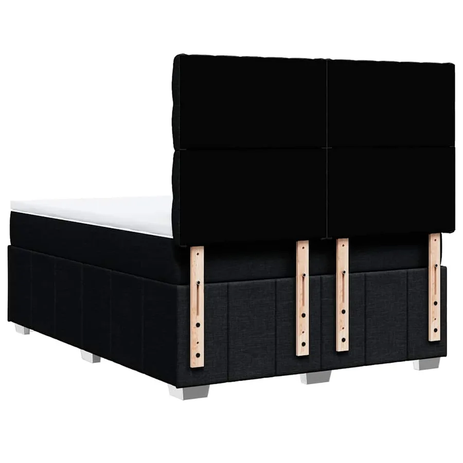 Sommier à lattes de lit avec matelas Noir 140x200 cm Tissu - 8